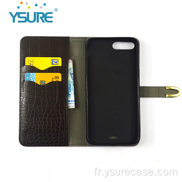 Crocodile Dostachable Wallet Phonecase pour iPhone Custom Logo